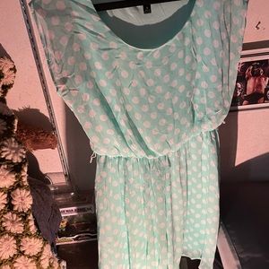 Teal Polka Dot dress medium